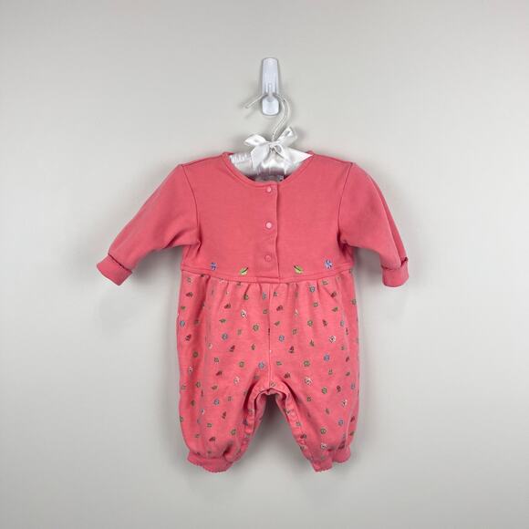 Vintage Gymboree Falling Leave Pink Coverall Newborn 3-6 Months - Picture 1 of 8